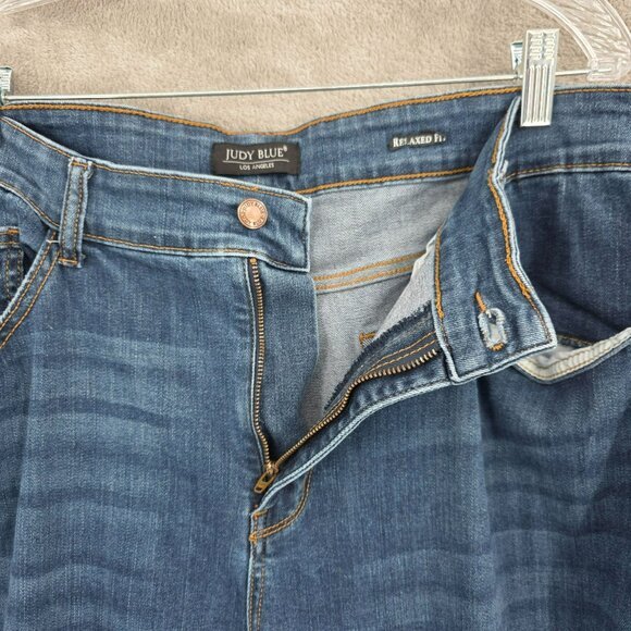 Judy Blue Relaxed Fit Jeans 24W Medium Wash Whiskered High Rise Waist Stretchy - Picture 4 of 12
